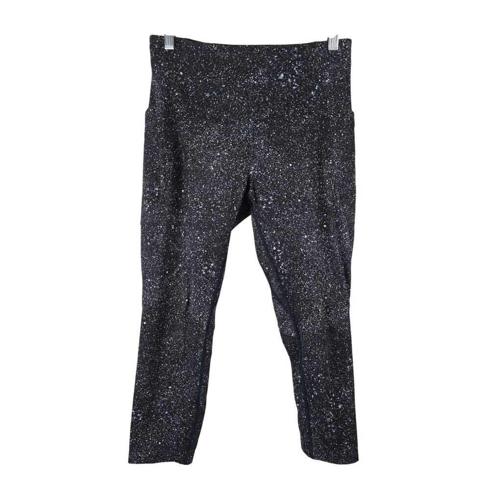 Lululemon Lead The Pack Crop Black White Speckled Women's Crop Leggings 8